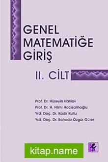 Genel Matematiğe Giriş II.Cilt