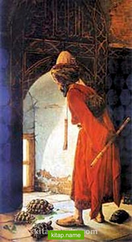 Kaplumbağa Terbiyecisi / Osman Hamdi Bey (OHB 002-60×110) (Çerçevesiz)
