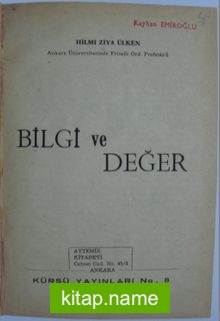 Bilgi ve Değer (1-G-60)