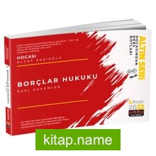 Borçlar Hukuku Özel Hükümler Hocasından Ders Notları