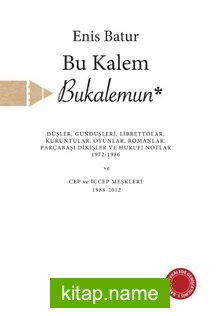 Bu Kalem Bukalemun Düşler, Gündüşleri, Librettolar, Kuruntular, Oyunlar, Romanlar, Parçabaşı Dikişler ve Hurufi Notlar 1972-1986 Cep ve İçcep Meşkleri 1988-2012