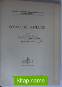 Sosyoloji Sözlüğü Kod:12-B-26