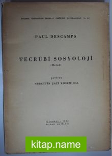 Tecrübi Sosyolojisi (Metod) (Kod: 6-B-31)